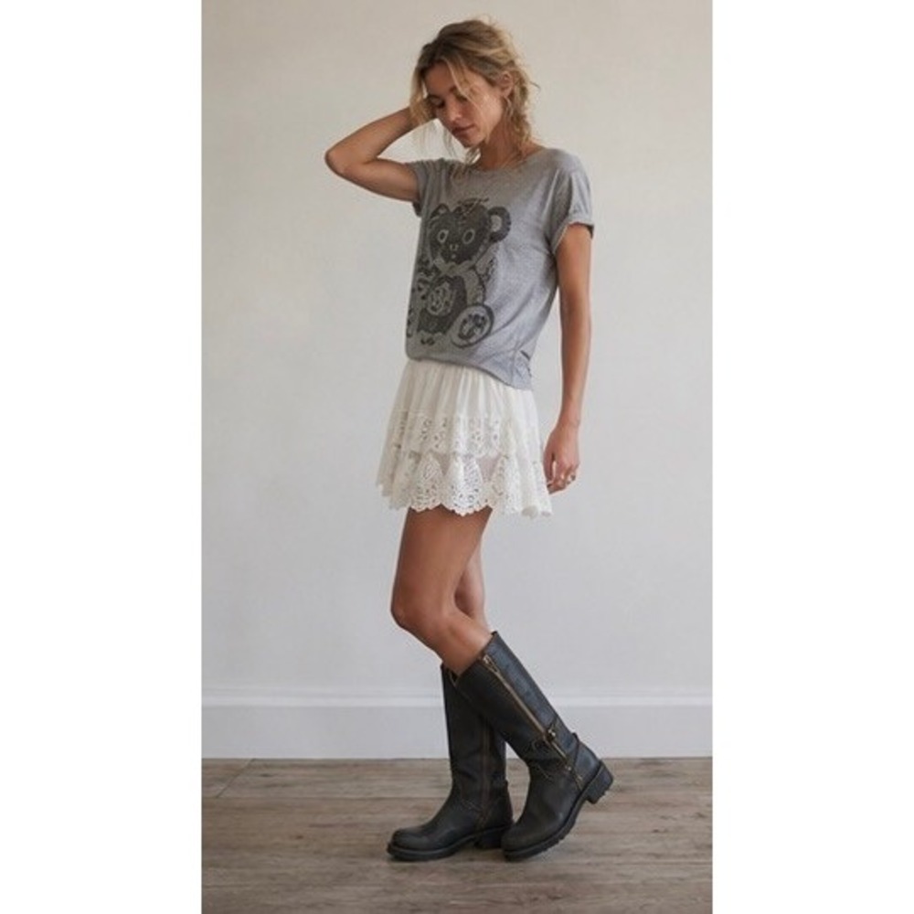 Anthropologie Raga White Embroidered Lace Skort Skirt Small Boho Cottagecore NWT - Picture 3 of 8